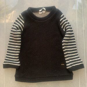 Fith Japan Boys Black Sweater Striped Sleeves Size 100 (3T) premium Japan brand.